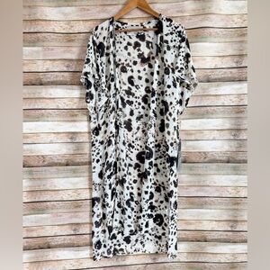 Double D Ranch Women's Cowhide Animal Print Semi Sheer Kimono Size Small